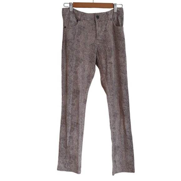Eric Animal Print Low Rise Brown and Cream Skinny Silky Pants 4 - Picture 1 of 10